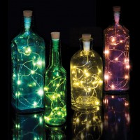 NEW USB Rechargeable Bottle String Light 10 LED's w/ 7 Different Color Settings 842988182381  142899981562
